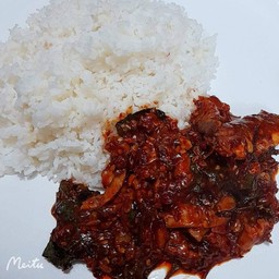 Stir Fried Basil With Canned Fish On Rice