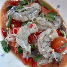 ตำขนมจีนกุ้งสด