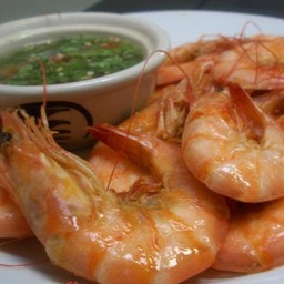 (กับข้าว)กุ้งคั่วเกลือ+น้ำจิ้มซีฟู้ด