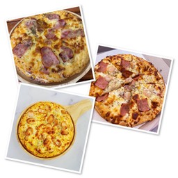 พิซซ่า L 1ถาด พิซซ่า M 2 ถาด