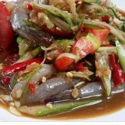 ตำแตงกุ้งสด(ปูปลาร้า)
