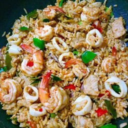 ตรงปกไม่จกตากระเพราทะเล+หมูคลุกข้าว