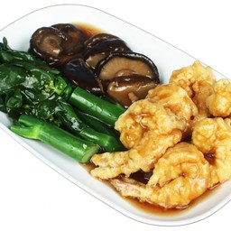 กุ้งแชบ๊วยเจี๋ยนคะน้า (เล็ก)