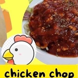 36.0.1สปาเกตตีผัดซอสมะเขือเทศไก่สับ Spaghetti with Tomato Sauce Chicken Chop