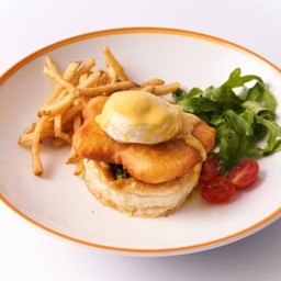 Fish and  chips  Benedict