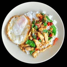 ผัดพริกราดข้าว