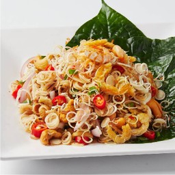 ยำตะไคร้กุ้งกรอบ