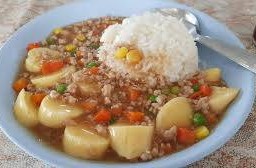 ผัดเต้าหู้้ทรงเครื่อง ราดข้าว