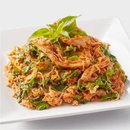 ผัดพริกวุ้นเส้นผักหวานไก่