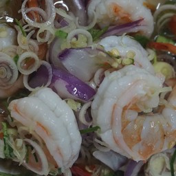 ยำตะใคร้กุ้งสด