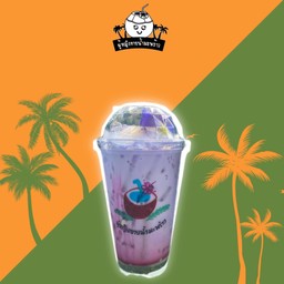 นมชมพูอัญชันมะพร้าวนมสดเย็น ขนาด 16 ออนซ์