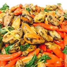 กระเพราหอยแมลงภู่ (กับข้าว)