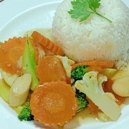 ข้าวราด ผัดผักรวมมิตร
