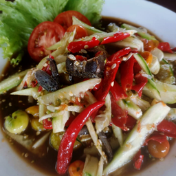 ตำแตงปลาร้า+ปูเค็ม