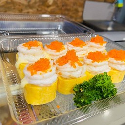 ชุดกุ้งห่อไข่หวาน 4 ชิ้น Ebi & Tamago Sushi Set 4 pcs.