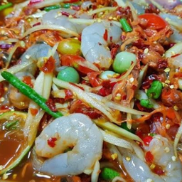 ตำหอยดองกุ้งสด