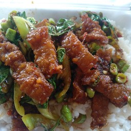 ข้าวผัดกระเพราหมูกรอบ