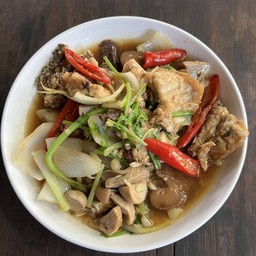 เนื้อปลากระพงผัดคื่นไช่