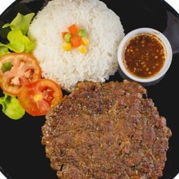 ข้าวหมูบดพริกไทยดำ