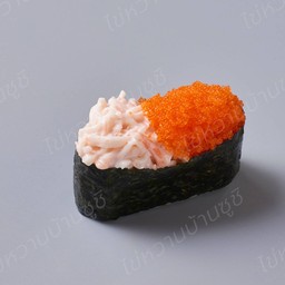 ซูชิไข่กุ้งส้มสลัดปูอัด