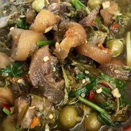 แกงขี่เหล็กใส่หนังวัว