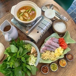 ชุดจิ้มจุ่มปลากะพงซุปบ๊วย