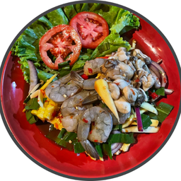 ยำกุ้งสด+หอยนางรม