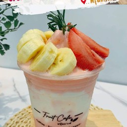 กล้วย สตอเบอรี่ โยเกิร์ต ปั่นรวม