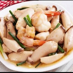 เห็ดผัดออรินจิกุ้ง