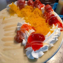 เครปเย็น สตอเบอรี่+ฝอยทอง