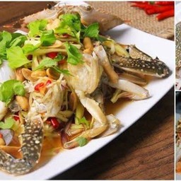 ยำขนมจีน ปูม้า5ตัว