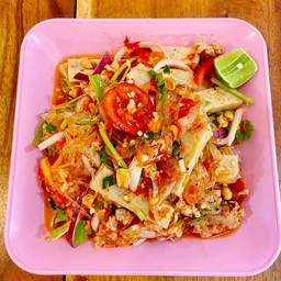 ยำวุ้นเส้นหมูยอหมูสับ