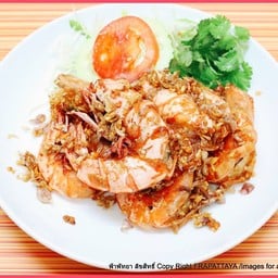 กุ้งลายเสือทอดกระเทียมพริกไทย