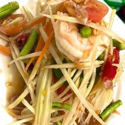 ส้มตำปลาร้ากุ้งสด  Som tum plara & kungsod