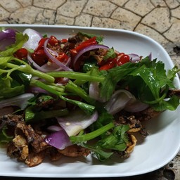 ยำปลาหมึกแห้ง