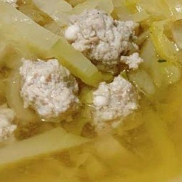 ต้มผักกาดดองสามชั้น+หมูสับ