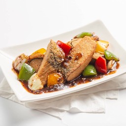 วีแกนปลาผัดพริกไทดำ