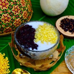 ข้าวเหนียวดำเต้าส่วนกะทิสด (เจ)