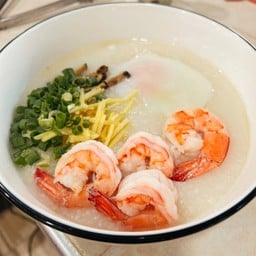 โจ๊กกุ้งใส่ไข่ลวก