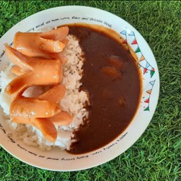 ข้าวแกงกะหรี่ จัมโบ้หนังกรอบ