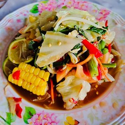 ตำผักลวก
