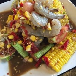 ตำข้าวโพดกุ้งสดปลาร้า