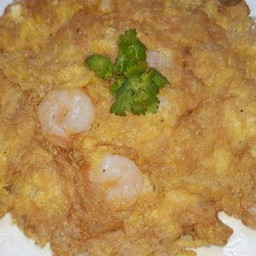 ข้าวไข่เจียว1ฟอง+กุ้ง