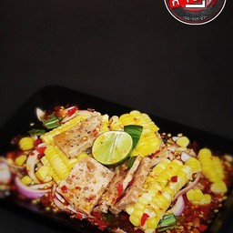 ยำหมูยอ+ข้าวโพด