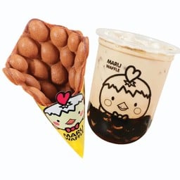 Set3 วาฟเฟิลช็อคโกแลต + ชานมไข่มุกลาวา