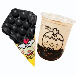 Set2 วาฟเฟิลชาโคล+ ชานมไข่มุก