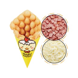 วาฟเฟิล ไส้แฮม-ชีส