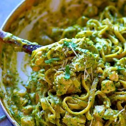 Chicken pesto penne alfredo