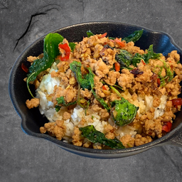 กะเพราโบราณราดข้าว