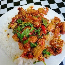 ข้าวกระเพราไก่กรอบ